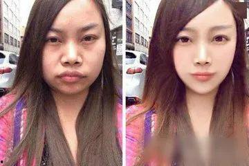 网红ps前后对比